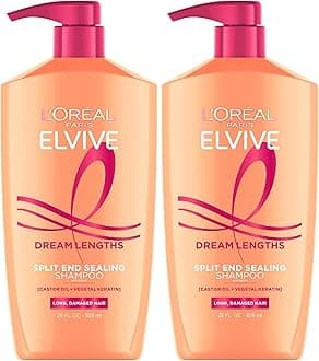Elvive Dream Lengths Restoring Shampoo With Fine Castor Oil and Vitamins B3 and B5 for Long, Damaged Hair, Visibly Repairs Damage Without Weighdown With System, 28 Fl Ounce (Pack of 2)