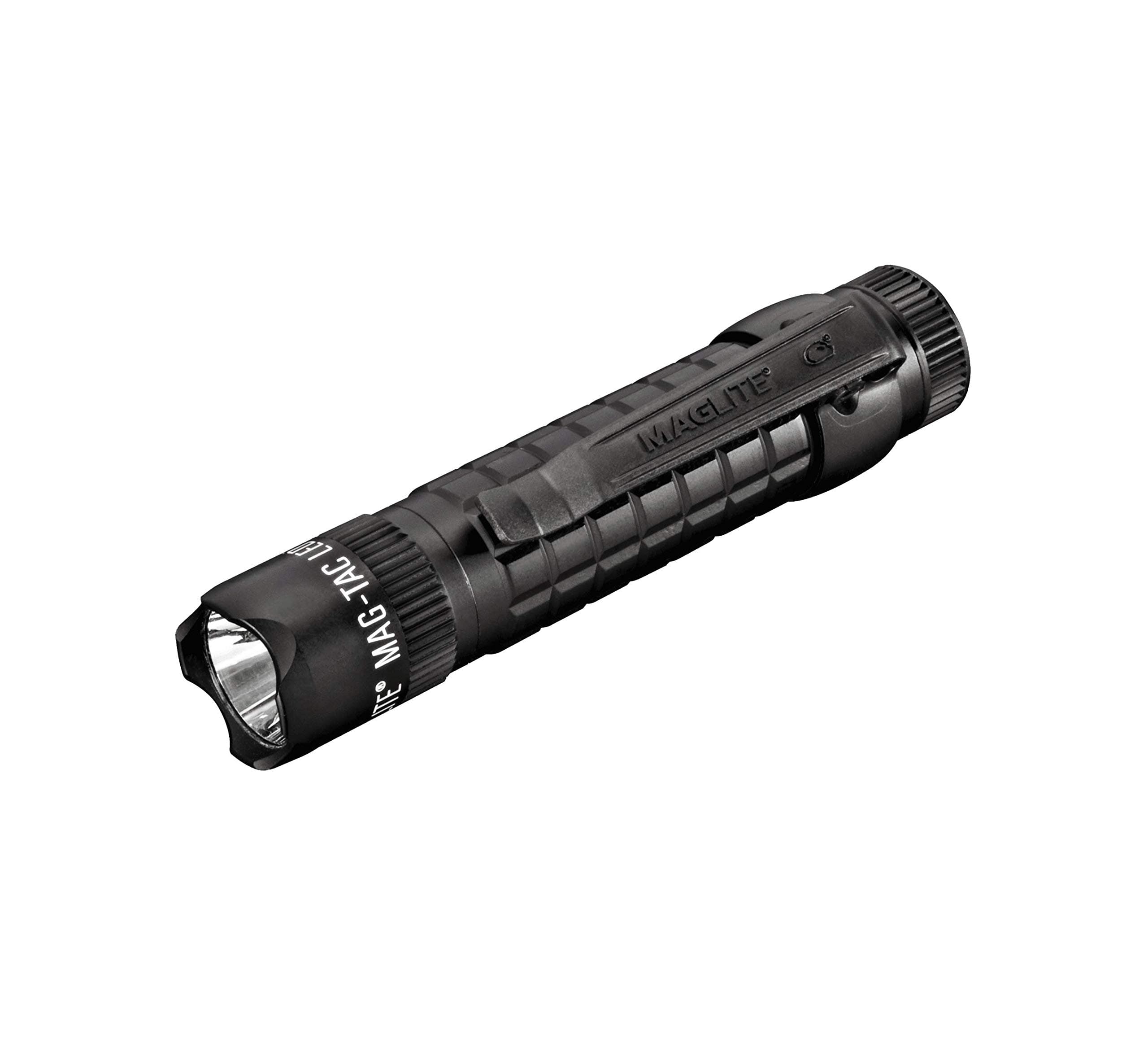 MAGLITE Mag-Tac LED Flashlight - Multi Mode/Tail Cap Push-Button switch - Ultra Bright 320Lumines / 193meter Beam - Water Resistant Run time of 4h Drop tested 1 M - Black