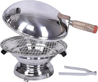 Aluminum Tandoor Bati Maker Baking Oven 34 x 34 x 26 cm, Gas Tandoor, Barbecue Grill Food Steamer Cookware Set (Set of 1, Silver)-KUBMART11726, Standard