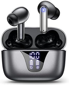 ZIUTY Wireless Earbuds, 2025 Bluetooth Headphones, 50hrs Stereo Deep Bass Ear Buds with Power Display Charging Case, buit in Mic, IPX5 Waterproof Headset for iPhone Andriod Phones