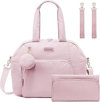 LOVEVOOK Diaper Bag Tote Puffer Baby Diaper Bag, Large Capacity Travel Diaper Tote with Changing Pad, Hospital Gym Bag