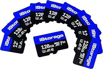 10 Pack iStorage microSD Card 128GB | Encrypt Data stored on iStorage microSD Cards Using datAshur SD USB Flash Drive | Compatible with datAshur SD Drives only