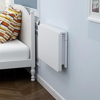 MM MELISEN Wall Mounted Folding Table for Laundry Room, Wall Mounted Fold Down Desk for Small Saving Spaces, Kids Floating Desk for Dining, Room, Study, Kitchen, Dinner, Bar