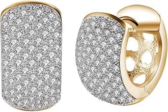 Yellow Chimes Hoop Earrings for Women Fashion Crystal Hoops | Gold Plated Clip On Earrings Golden Hoop Earrings for Girls | Birthday Gift for Girls & Women Anniversary Gift for Wife