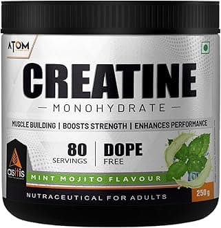 AS-IT-is Atom Creatine Monohydrate 250g - 80 Servings | Dope Free | Enhances Performance | Promotes Muscle Gains | Mint Mojito Flavour