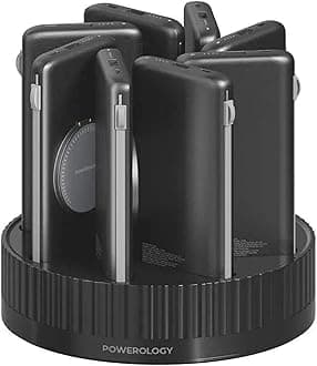 8 IN 1 Power Bank Terminal 8x 10000mAh QC Wireless Power Bank (PPBCHA12681BK)- Black (Black)