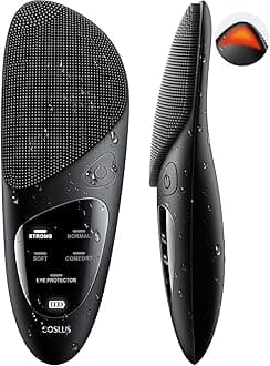 COSLUS Face Scrubber Facial Cleansing Brush: Silicone Portable Waterproof Rechargeable Face Wash Brush, 4 Cleansing Modes, Electric Face Exfoliator for Men Women Cleaning, Exfoliating, Massaging