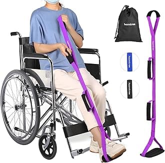 35 Inches Long Leg Lifter Strap with Padded Handgrips and Feet Loop,Rigid Leg Lifter Hip&Knee Replacement Surgery Recovery Kit,Foot Lifter Easily Get in and Out of Bed,Car,Wheelchair