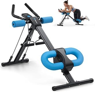 Ab Machine, Abs Workout Equipment, Adjustable Ab Trainer Machine for Abs Workout at Home Gym, Foldable, Knee Protection