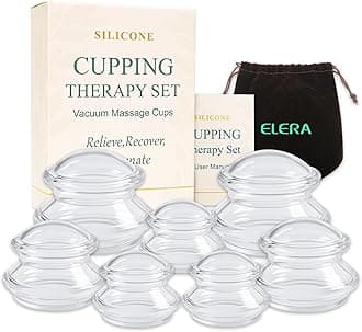 ELERA Silicone Cupping Therapy Set, Professionally Chinese Massage Cups for Cupping Therapy and Cellulite Reduction (7 Cups)