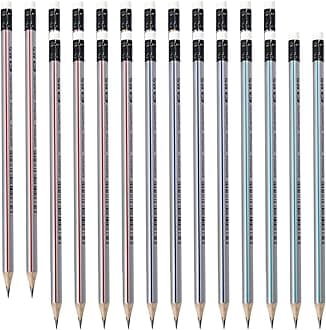 M&G Wood-Cased 2B Pencils, 24 Pack Pre-Sharpened Pencils with Erasers, Triangular Shape for Comfortable Writing, Bulk Pencils for School Teacher Supplies, Writing, Drawing and Sketching