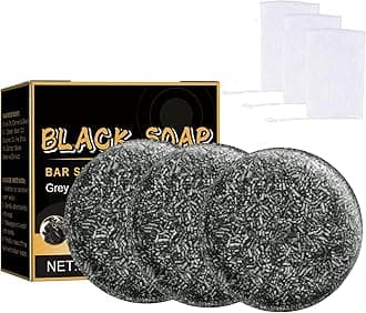Gray Hair Reverse Bar,Black Soap for Gray Hair Coverage,Natural Hair Darkening Shampoo Bar,Fast Natural Black Hairs Shampoo BarSoap,Deep Clean & Scalp Care for Men Women(3Pcs)
