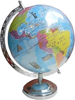 GeoKraft Monuments Political 8 Inch Metal Base STEM Globe for Kids (Multicolor)