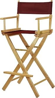 Casual Home Natural Frame/Burgundy Canvas 30" Bar Height Directors-Chairs