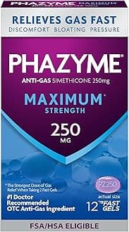 Phazyme Maximum Strength Gas And Bloating Relief Mg Simethicone Fast Gels 12 Count Na