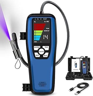 Refrigerant Leak Detector, ALD-200 Freon Leak Detector, Battery Powered, Freon Sniffer Automotive Halogen Gas Leak Detector for R134A R410A R22 R1234YF R600a R290 CFCs HCFCs HFCs HCs HFOs