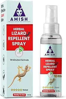 Amish Herbal Lizard Spray 100ml Pack Of 5 |10Minutes Result Guaranty|Removes Entire Lizard colony|Powerful 100% Organic No Chemical Lizard Repellent Spray For home and kitchen