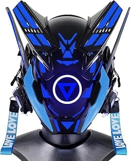 Punk Gothic Cyber Mask for Men,Techwear Futuristic Full Face Mask Christmas Cosplay Costume Accessory