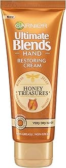 Garnier Ultimate Blends Honey Treasures Hand Cream 75ml, With Nourishing Honey To Restore Moisture, For Very Dry Hands, Fast Absorbing & Non-Greasy