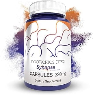 Nootropics Depot Synapsa Bacopa Monnieri Capsules | 320mg | 180 Count | Whole Plant Extract | Ayurvedic Herb | Adaptogen Supplement | to Enhance Learning, Memory and Mental Performance
