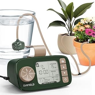 DIAFIELD Automatic Watering System for 15 Potted Plants, Indoor Watering System for Plants, Automatic Drip Irrigation Kit with 30-Day Programmable Water Timer, Power Supply & No Battery Backup, Green