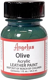 ANGELUS ACRYLIC LEATHER PAINT 1 FL OZ/30ML BOTTLE. OLIVE 272