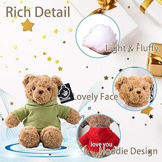 Personalised Teddy Bear with Voice Recording, Bear Plush Toy with Text+Photo, Customised Gift for Valentines Christmas