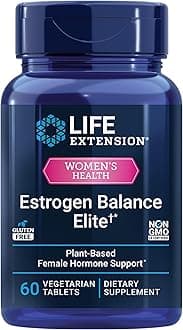 Life Extension Estrogen Balance Elite, Menopause Support Supplement, Hormone Balance, hot Flashes, Night Sweats, Vaginal Dryness, Gluten-Free, Non-GMO, Vegetarian, 60 Tablets.