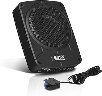 BAB8 Amplified Car Subwoofer - 800 Watts Max Power, Low Profile, 8 Inch Subwoofer, Remote Subwoofer Control, Great for Vehicles That Need Bass But Have Limited Space