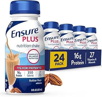 Ensure Plus Complete Balanced Nutrition Drink, Ready To Use, Butter Pecan, 24- 8 Fluid Ounce Bottles