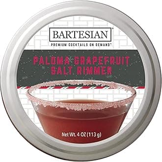 BartesianPaloma Grapefruit Salt Cocktail Glass Rimmer - Sweet and Sour Cocktails Rimming Garnish for Home Bar Drink Glasses - Pairs Well With Cosmopolitan and All Types of Margaritas