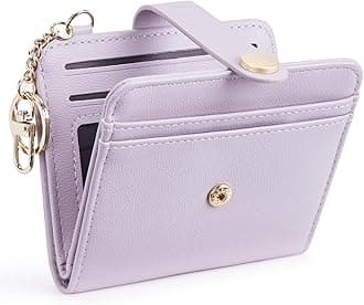 POIUGOYA Slim Wallet for Women, RFID Blocking Credit Card Holder with Coin Pocket, ID Window and Key Chain