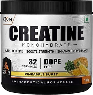 AS-IT-IS Nutrition ATOM Creatine Monohydrate Powder 100 grams - 32 Servings | Dope Free | Enhances Performance | Promotes Muscle Gains | Pineapple Burst