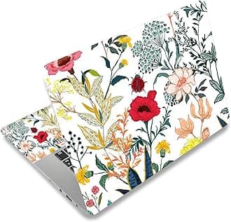 Laptop Skin Sticker Decal,12" 13" 13.3" 14" 15" 15.4" 15.6 inch Laptop Vinyl Skin Sticker Cover Art Protector Notebook PC (2 Wrist Pad Skins Included), Decorative Waterproof Removable, Summer Floral
