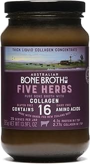 Five Herb Beef Bone Broth Concentrate with Italian Herbs – Premium Grass-Fed Beef Bone Broth for Keto Diet, Halal, Nutritional Beverage & Flavor Boost - Low Sugar, Low Carbs