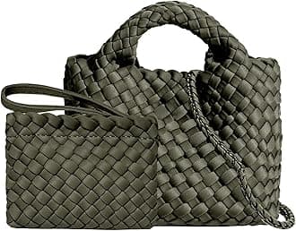 OUYGZOU Small Tote Shoulder Bag, Women Handbags and Purses, Woven Composite Bag, Travel Chain Pouch, Phone Crossbody Satchel