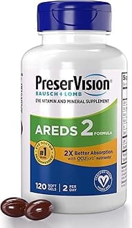 PreserVision AREDS 2 Eye Vitamin & Mineral Supplement with OCUSorb, 120 Vegan...