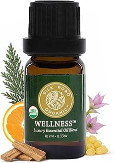 Silk Road Organic Wellness Essential Oil Vitality Blend for Overall Health, Immunity, Balance, Achy Joints & Muscles – USDA Certified Aromatherpy, Undiluted 10ml Dropper