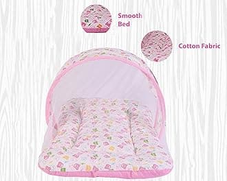 Mattress with Mosquito Net & Sleeping Bag Combo 0-6 Months (Pink)