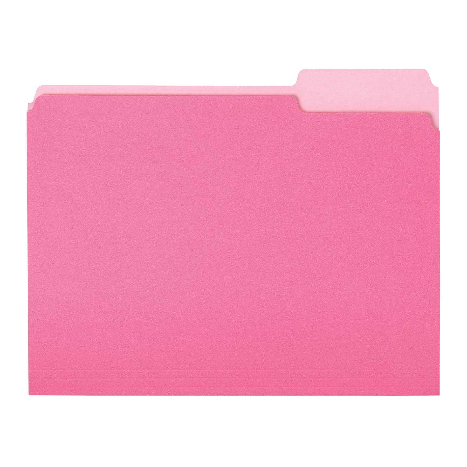 Amazon Basics File Folders for Organization, Letter Size, 1/3 Cut Tab, Pink, 36-Pack