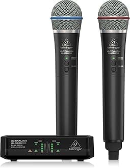 Behringer ULTRALINK ULM302MIC High-Performance Digital Wireless System with 2 Handheld Microphone and Receiver