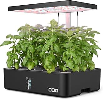 iDOO Hydroponics Kit Hydroponics Set Indoor Plant Growth LED Light Included Hydroponics Cultivation Kit Seedling Kit Growth Stylish Home Gardening Vegetable Cultivation Set Seedling Kit Automatic