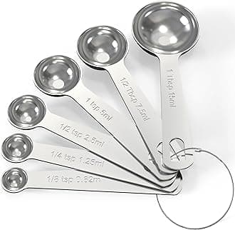 TILUCK Stainless Steel Measuring Spoons Set,Coffee Scoop Spoon,Kitchen Gadgets for Cooking & Baking,Set of 6