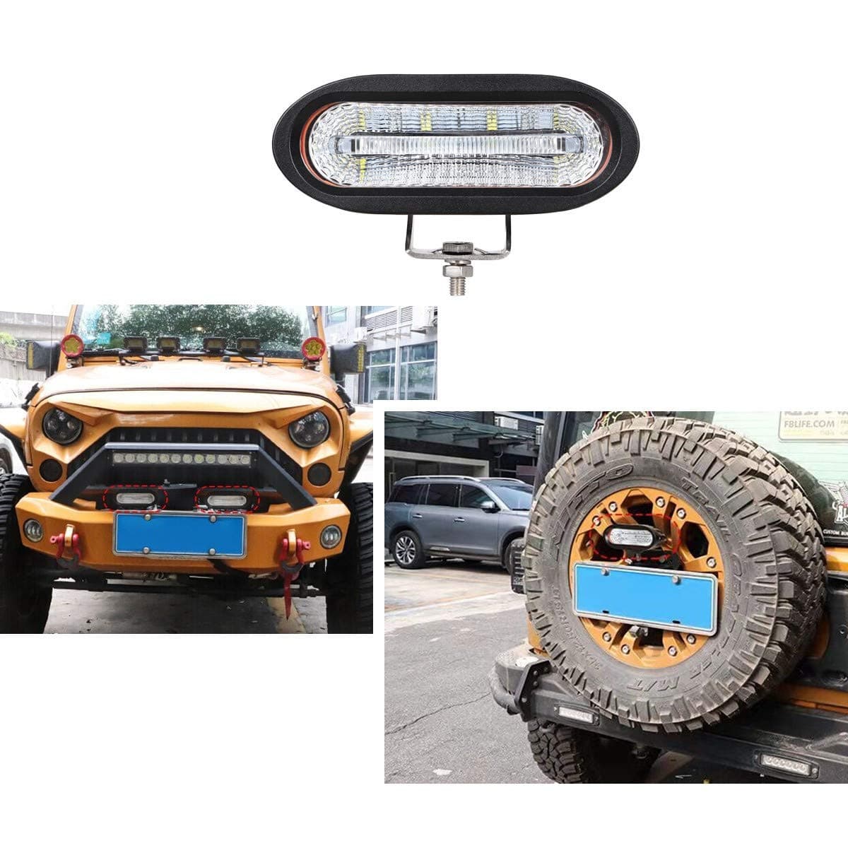 DAKA 6 inch 60W Super Bright LED Work Light EMC And IP68 LED Light Bar LED Lighting, White And Red Lights Can Be Changed At Will, Headlights, Off-Road Car Lights, Reversing Lights, Fog Light I PCS