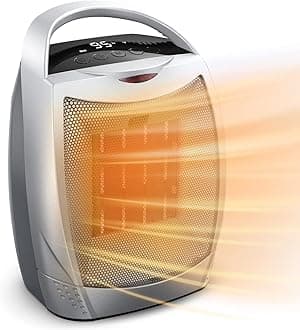 GiveBest Space Heaters for Indoor Use, Portable Heater with Thermostat, Timer, Eco Mode and Fan Mode, 1500W PTC Ceramic Fast Safety Heat for Bedroom Home