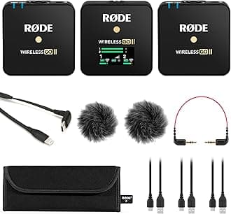 Rode Wireless GO 2 Dual Compact Digital Wireless Microphone System with Rode SC15 USB-C to Lightning Cable