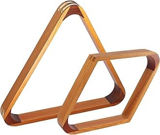 GSE Games & Sports Expert Solid Wood Billiard 8-Ball Triangle / 9-Ball Diamond Pool Ball Racks for 2-1/4" Pool Balls, Pool Table Accessories