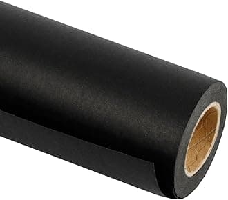RUSPEPA Kraft Paper Roll - 48 inches x 100 feet - Recyclable Paper Perfect for Wrapping, Craft, Packing, Floor Covering, Dunnage, Parcel, Table Runner, Black