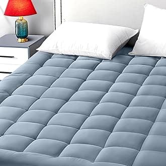 King Size Mattress Pad Pillow Top Mattress Cover Quilted Fitted Mattress Protector 8-21" Deep Pocket Cooling Mattress Topper (78x80 Inches, Dusty Blue)
