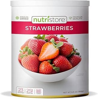 Nutristore Freeze Dried Fruit | 100% Natural, Healthy Everyday Snacks Bulk | Premium Quality & Crispy Fresh Taste | Emergency Survival Food Supply | 25-Year Shelf Life (1-Pack, Strawberries)